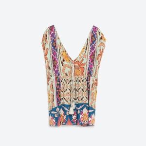Zara Boho Top Sz XS